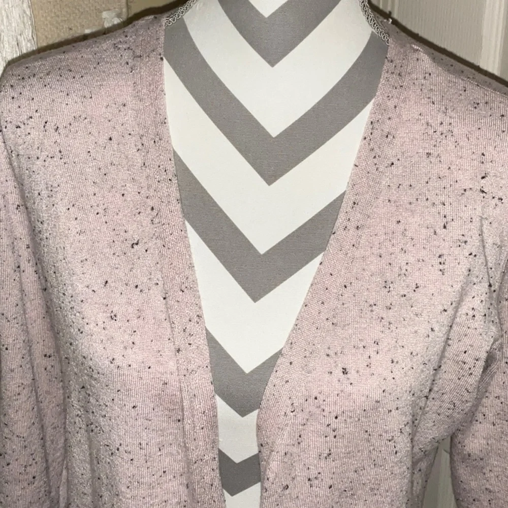 Pink Open Front Cardigan with Black Flecks by Verve Ami - Size Medium - Picture 3 of 10